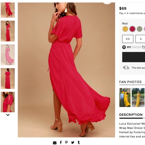 Much Obliged Red Wrap Maxi Dress - Lulu's - Picture 3 of 4